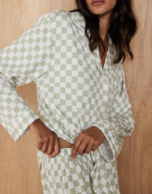 Atmos&Here - Ellie Long Soft Check PJ Set