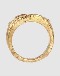 Haze & Glory - ICONIC EXCLUSIVE - Ring Signet Quartz Citrine Gemstone 925 Sterling Silver Vermeil