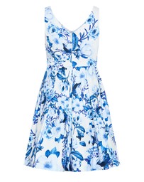 City Chic - Andrea Fit & Flare Print Dress