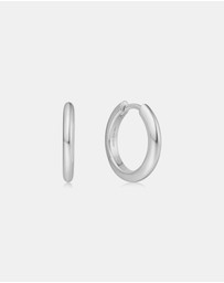 Ania Haie - Silver Tube Small Huggie Hoop Earrings