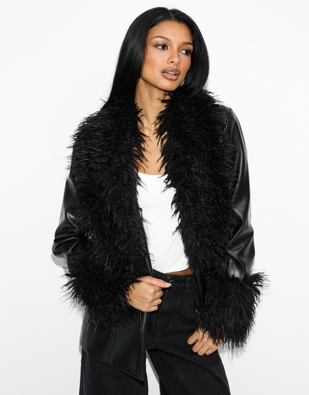 Dazie - Zephyr Removable Faux Fur Penny Lane Coat