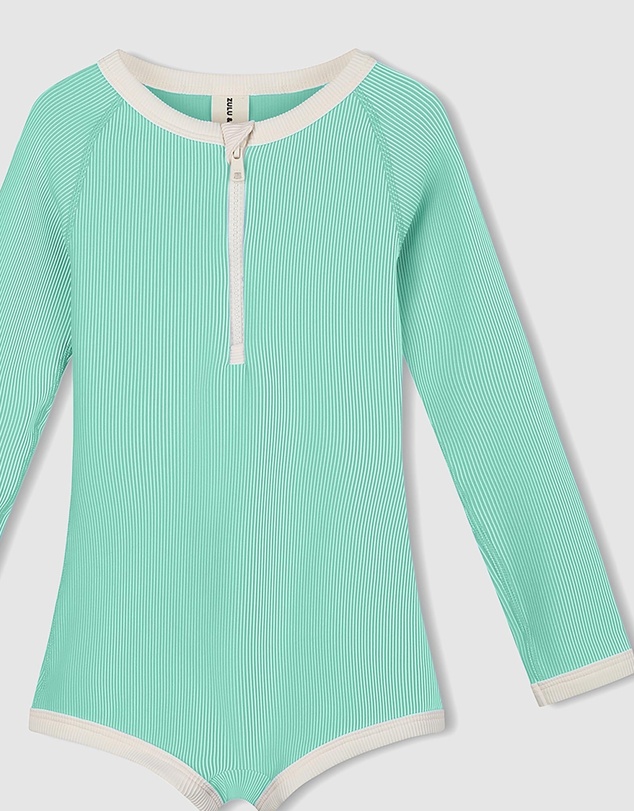 Zulu & Zephyr Mini - Mini Stripe Rib Rashie Onesie - Babies-Teens