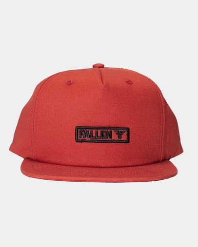 Fallen Footwear - Fallen Footwear Bar Logo Hat Flat Visor 3D EVA Embroidery - Red