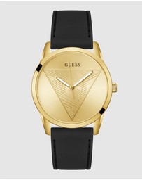 GUESS - Guess Clark Mens Black Gold Tone Multi-function Watch