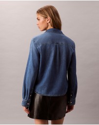 Calvin Klein Jeans - Denim Cropped Button-Down Shirt