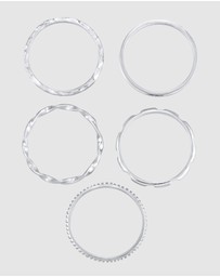 Elli Jewelry - Ring Stacking Set Basic Minimal Filigree Trend in 925 Sterling Silver