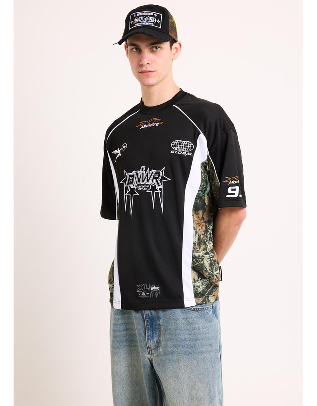 Black Noise White Rain - Xl Archive Jersey T-Shirt