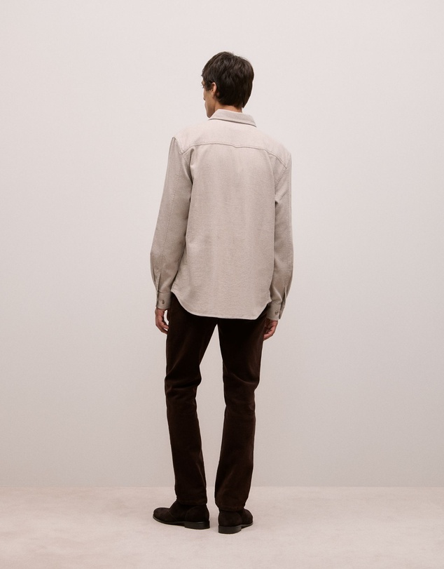 Trenery - Brushed Herringbone Overshirt in Putty