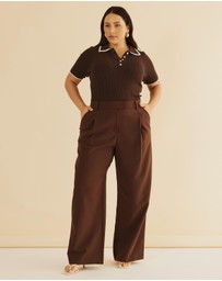 Atmos&Here Curvy - Olaria Contrast Knit Top