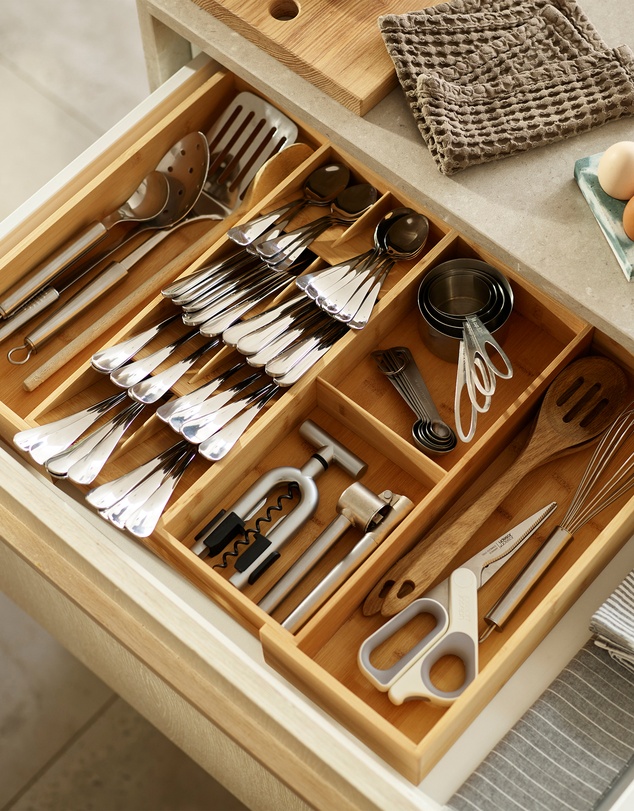 Joseph Joseph - DrawerStore™ Bamboo Expandable Cutlery, Utensil & Gadgets Organiser