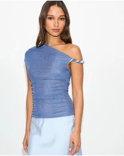Dazie - Santino Contrast Mesh One Shoulder Top