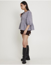 Subtitled - Delmar Check Frill Shirt