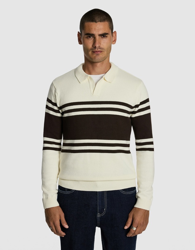 yd. - Leon Stripe Polo Knit