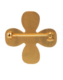 Pre-Loved by Azura Reborn - Pre-Loved CC Gold Plated Rhinestones Clover Brooch