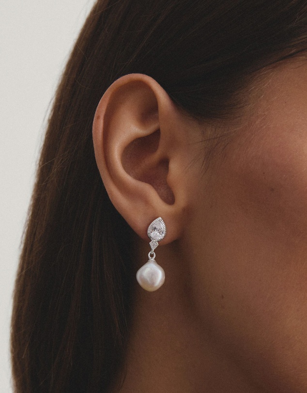 THOMAS SABO - THOMAS SABO Earrings pearl with zirconia in teardrop shape