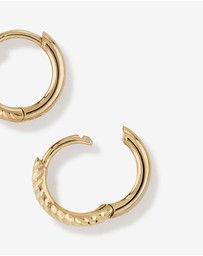 Michael Hill - 9mm Diamond Cut Huggie Hoop Earrings in 10kt Yellow Gold