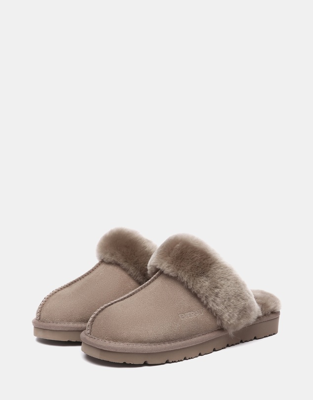 EVERAU - EverAU Ugg Muffin Slipper Suede Cow Suede Upper House Shoes