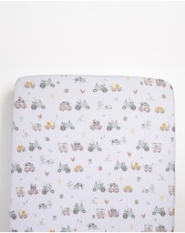 Living Textiles - 2 Pack Organic Cot Fitted Sheet - Tractor Ride