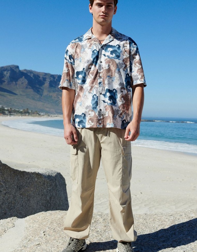 NEXT - Printed Short Sleeve Shirt With Cuban Collar