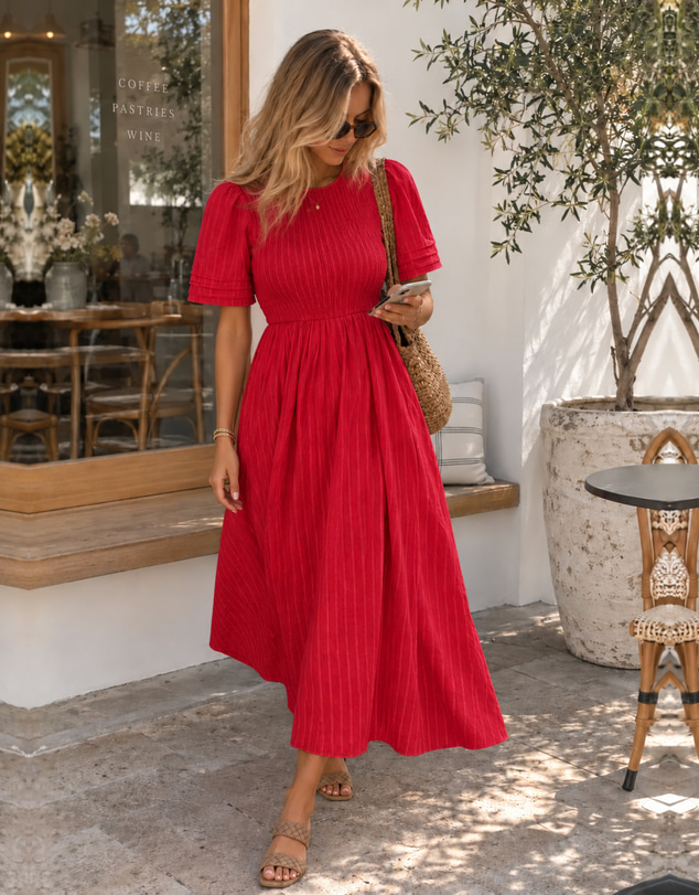 Esther & Co - Iolana Dress - Cherry