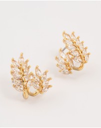 Lovisa - Gold Plated Cubic Zirconia Roman Leaf Crawler Earrings