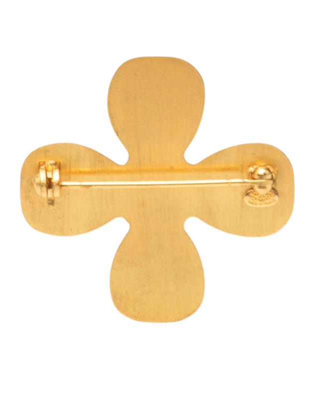 Pre-Loved by Azura Reborn - Pre-Loved CC Gold Plated Rhinestones Clover Brooch