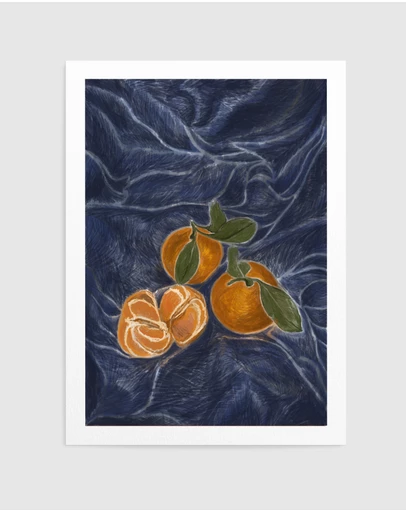 Olive et Oriel - KH Studio - The Colors Orange a Blue by Karla Hyman Art Print