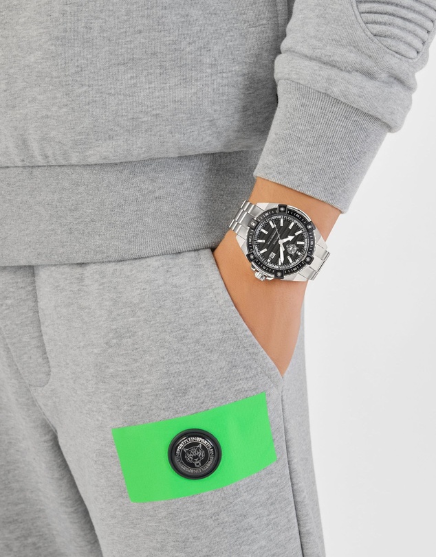 Plein Sport - PLEIN URBAN PULSE 47mm Black dial and Silver-tone strap