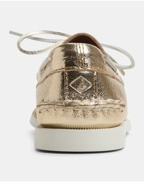 Sperry - A/O 2-Eye Leather Crinkle Gold- Women's