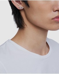 Diesel - D Logo Silver-Tone Earring