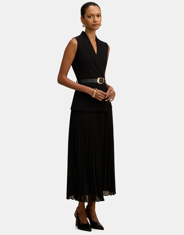 Forever New Petite - Bianca Petite Woven Mix Knitted Dress