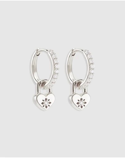 By Charlotte - Love Unlocked Padlock Hoops
