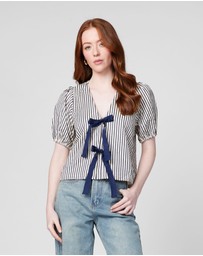 MVN - Stripe Tie Up Top