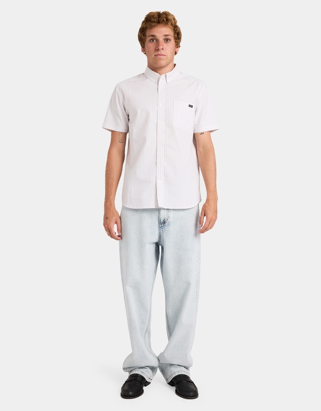 RVCA - Mens RVCA Pinstripe Short Sleeve Shirt
