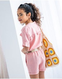 Like FLO - Linen Playsuit with Belt - Kids-Teens