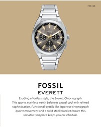 Fossil - Everett Silver Tone Chronograph Watch