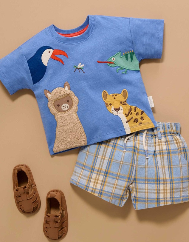Purebaby - Check Shorts -Kids-Babies