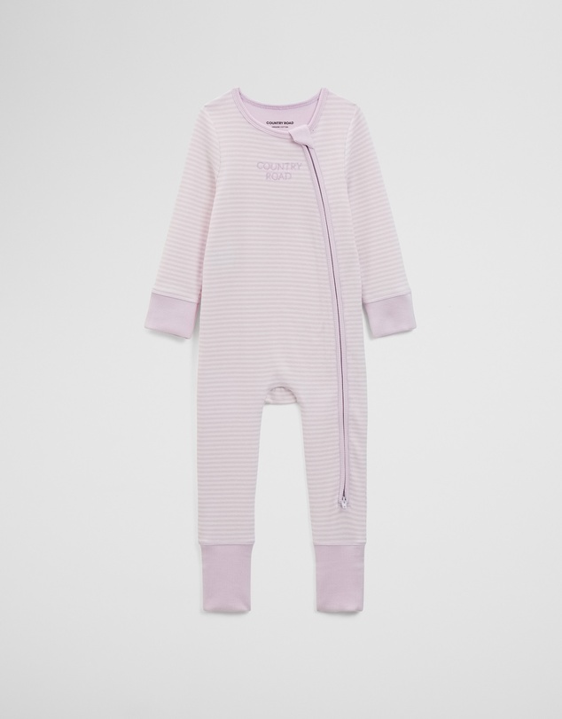 Country Road - Organically Grown Cotton Stripe Rib Jumpsuit