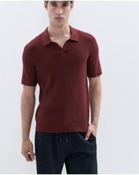 UNISON - Wavy Stitch Knit Polo