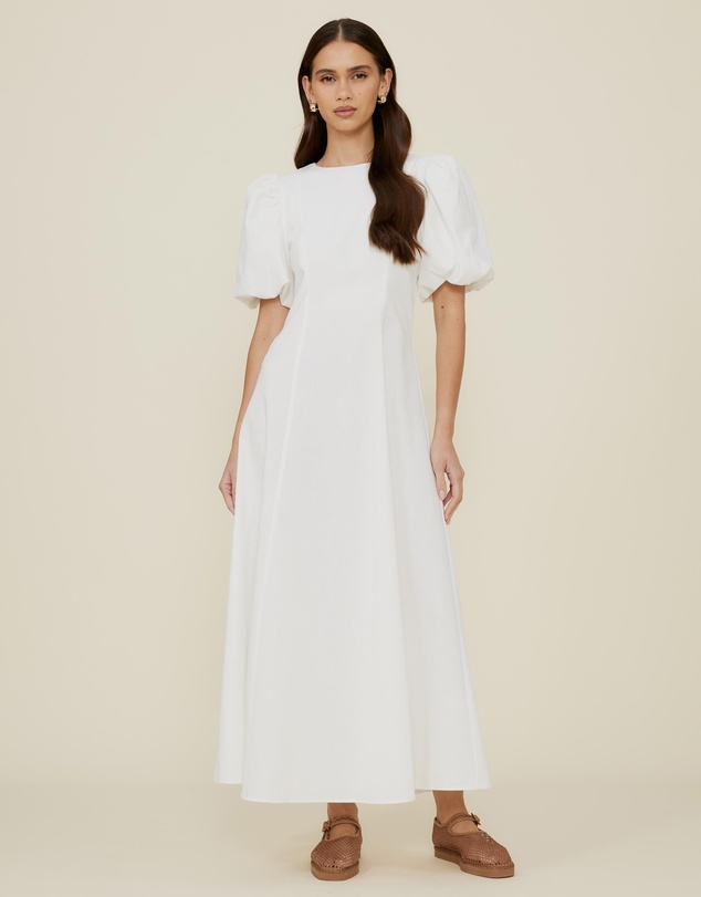 The Fated - Lucy Puff Sleeve Midi Dress