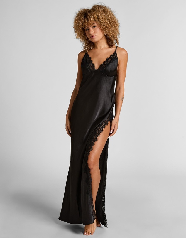 Hunkemoller - Mya Satin Lace Long Slip Dress