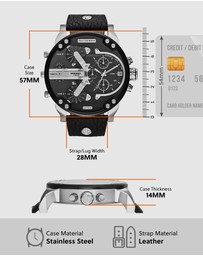 Diesel - Mr Daddy 2 Black Analogue Watch DZ7313