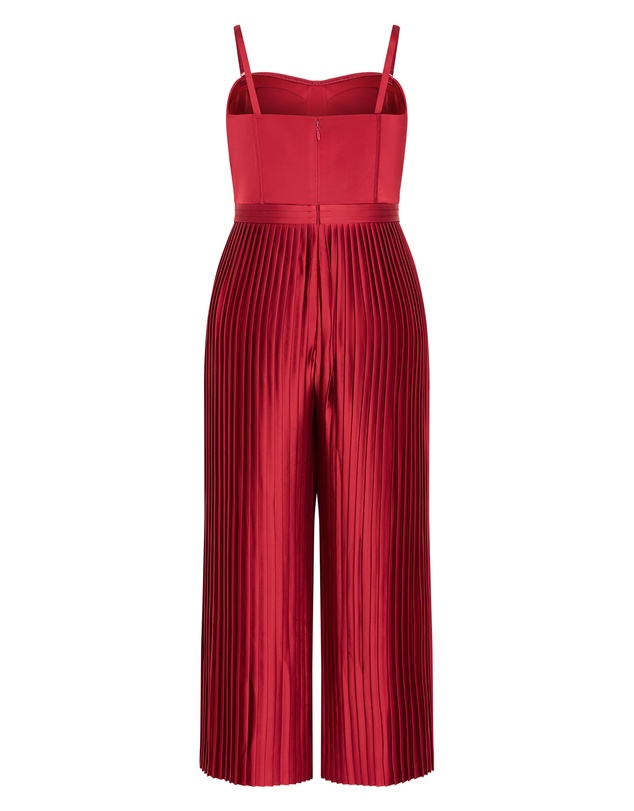 City Chic - Palazzo Pleat Jumpsuit