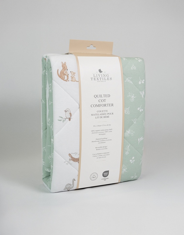 Living Textiles - Reversible Quilted Cot Comforter - Australiana