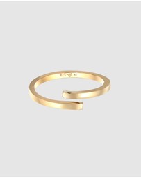 Elli Jewelry - Ring Wrap Open Geo Trend in 925 sterling silver gold plated