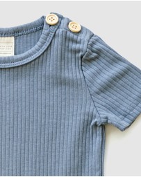 WITH LOVE FOR KIDS - BASICS Wide Ribbed Short Sleeve Onesie - Babies