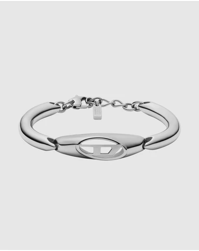 Diesel - Oval D Logo Silver tone Bracelet