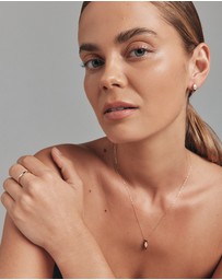 Michael Hill - Diamond Star Accent Signet Huggie Hoop Earrings in 10kt Yellow Gold