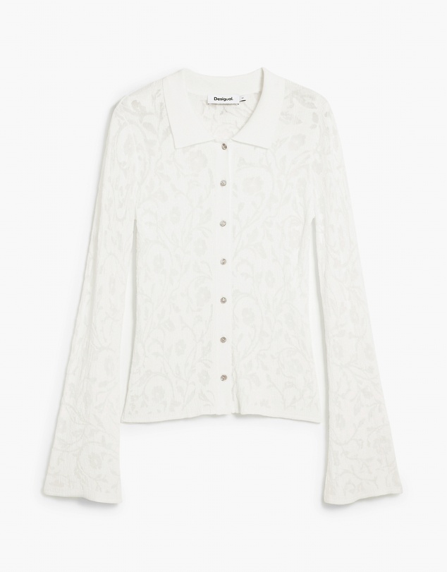 Desigual - Buttoned embroidered T-shirt