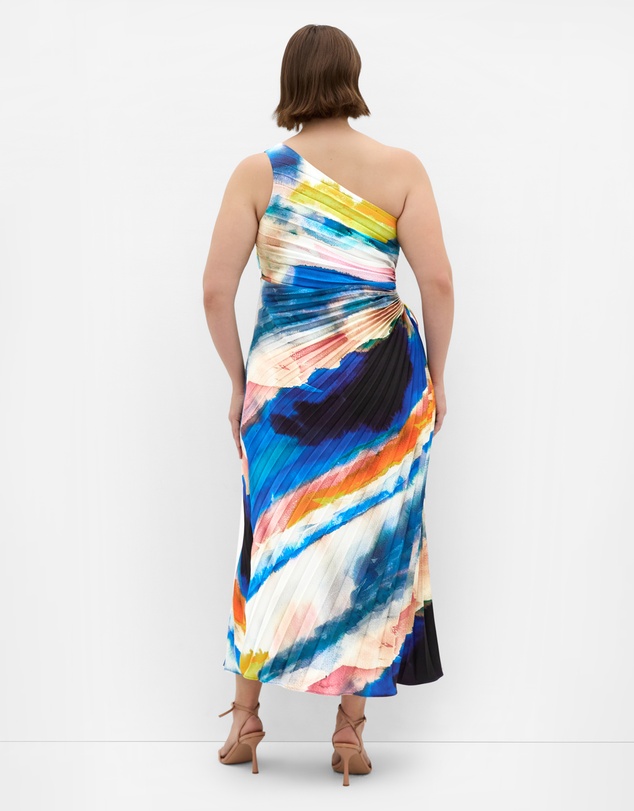 City Chic - Aliza Facet Print Pleat Maxi Dress